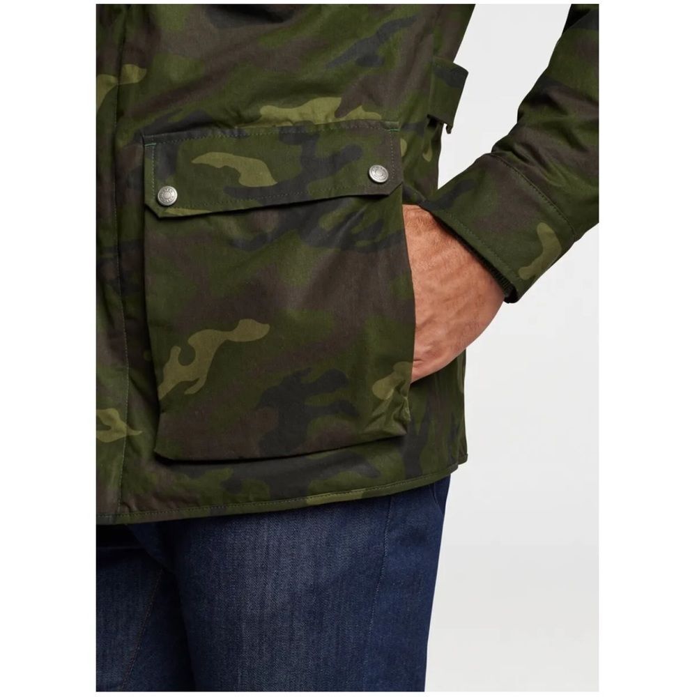 NEW Peter Millar Men's XL Olive Branch Camo Waxed Cotton Field Jacket $328 (F-5) - Picture 7 of 8